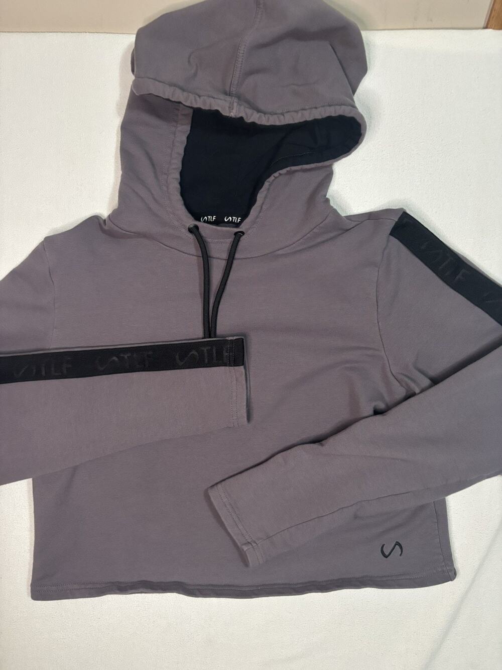 TLF Women’s Juniors Cropped Hoodie Jacket charcoal Casual Size L